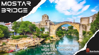 456th Traditional Mostar Bridge Jumps Held in Bosnia and Herzegovina